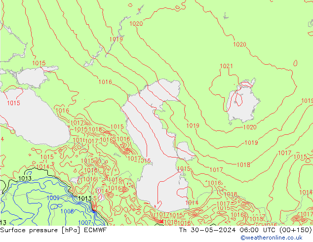 ciśnienie ECMWF czw. 30.05.2024 06 UTC