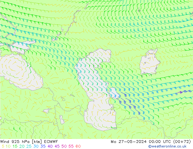 Vento 925 hPa ECMWF Seg 27.05.2024 00 UTC