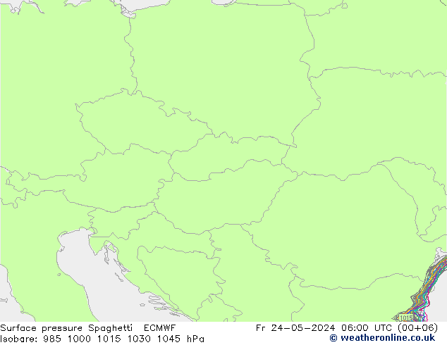 Luchtdruk op zeeniveau Spaghetti ECMWF vr 24.05.2024 06 UTC