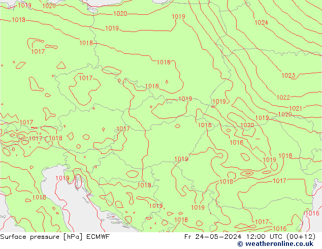 приземное давление ECMWF пт 24.05.2024 12 UTC