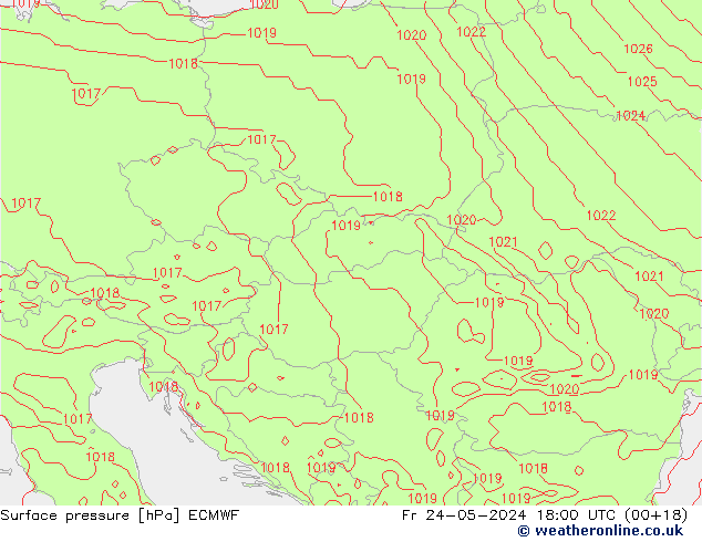 Luchtdruk (Grond) ECMWF vr 24.05.2024 18 UTC