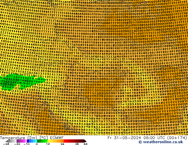 карта температуры ECMWF пт 31.05.2024 06 UTC