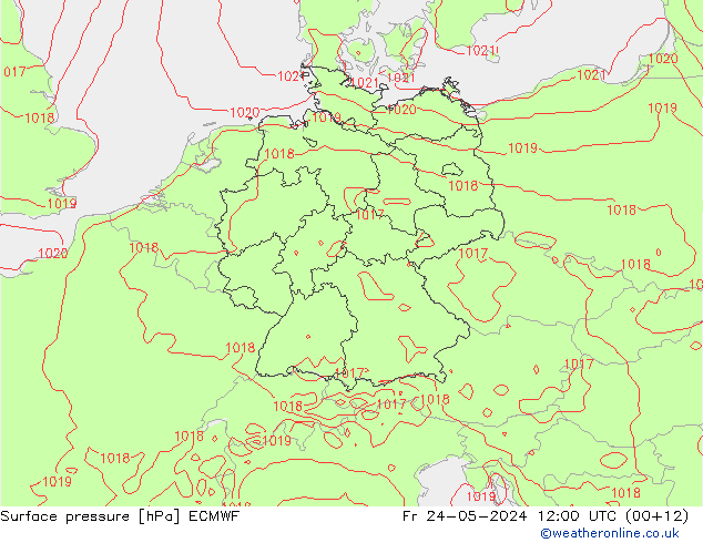 Yer basıncı ECMWF Cu 24.05.2024 12 UTC