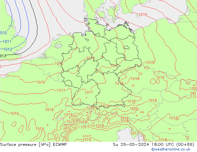 pression de l'air ECMWF dim 26.05.2024 18 UTC