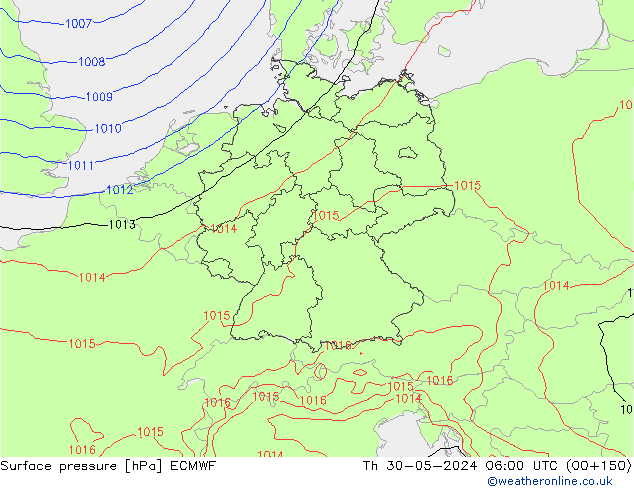 pression de l'air ECMWF jeu 30.05.2024 06 UTC