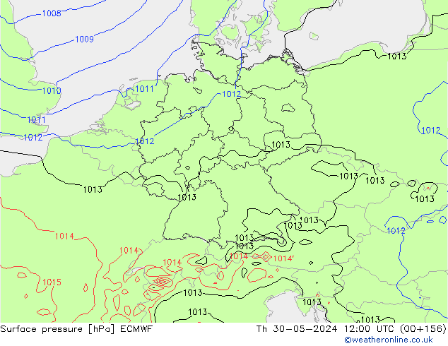 Bodendruck ECMWF Do 30.05.2024 12 UTC