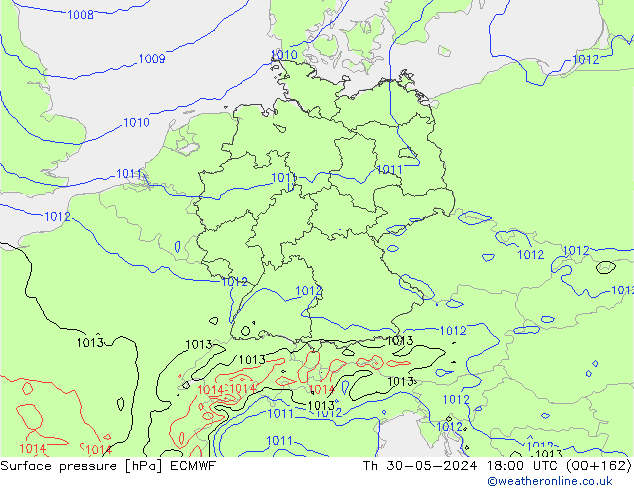 Surface pressure ECMWF Th 30.05.2024 18 UTC