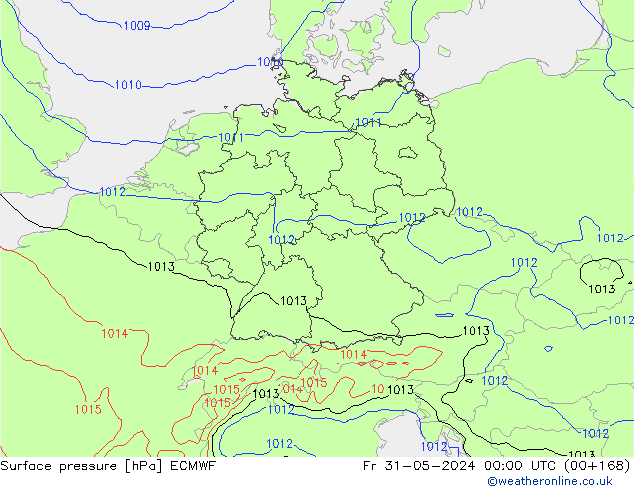 Atmosférický tlak ECMWF Pá 31.05.2024 00 UTC