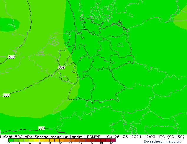 Height 500 hPa Spread ECMWF Su 26.05.2024 12 UTC