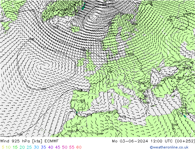 Wind 925 hPa ECMWF Mo 03.06.2024 12 UTC