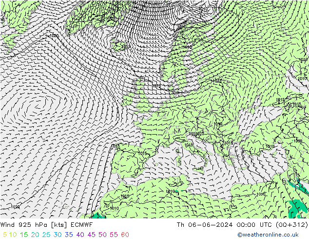 Wind 925 hPa ECMWF Do 06.06.2024 00 UTC