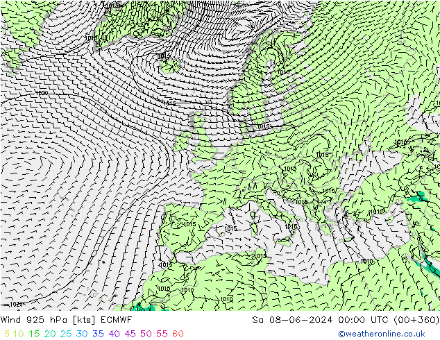 Wind 925 hPa ECMWF Sa 08.06.2024 00 UTC