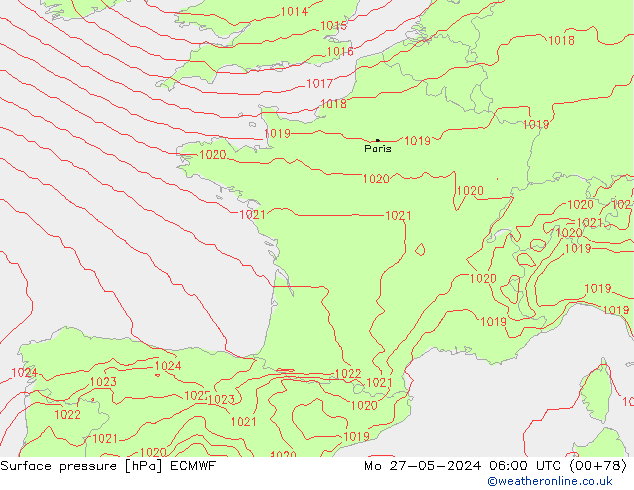 Luchtdruk (Grond) ECMWF ma 27.05.2024 06 UTC