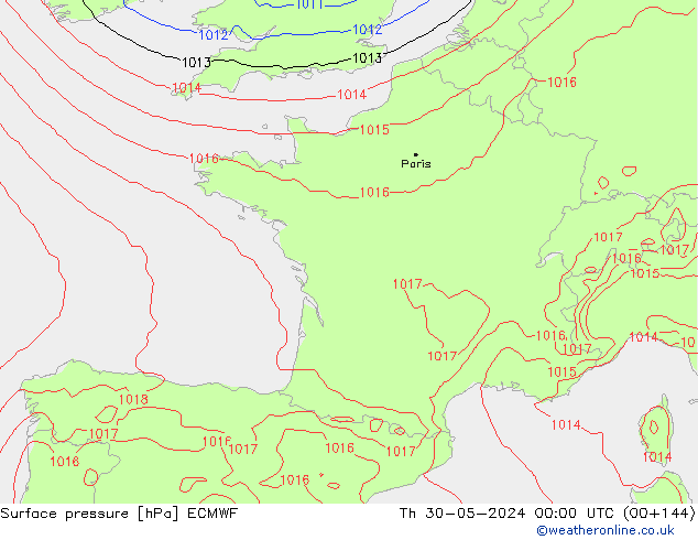 Yer basıncı ECMWF Per 30.05.2024 00 UTC