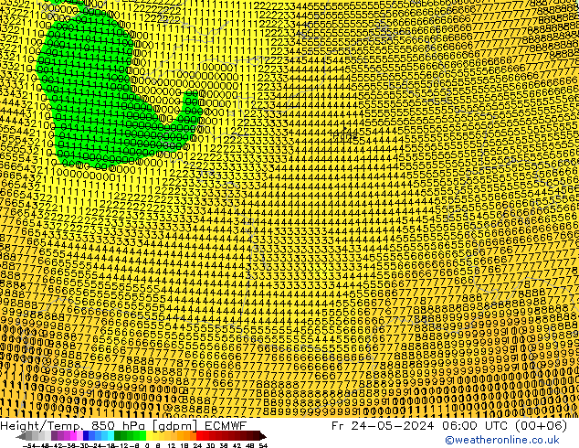 Yükseklik/Sıc. 850 hPa ECMWF Cu 24.05.2024 06 UTC