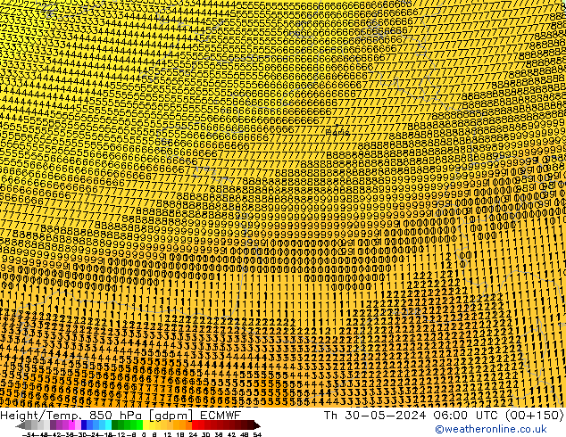 Height/Temp. 850 hPa ECMWF Qui 30.05.2024 06 UTC