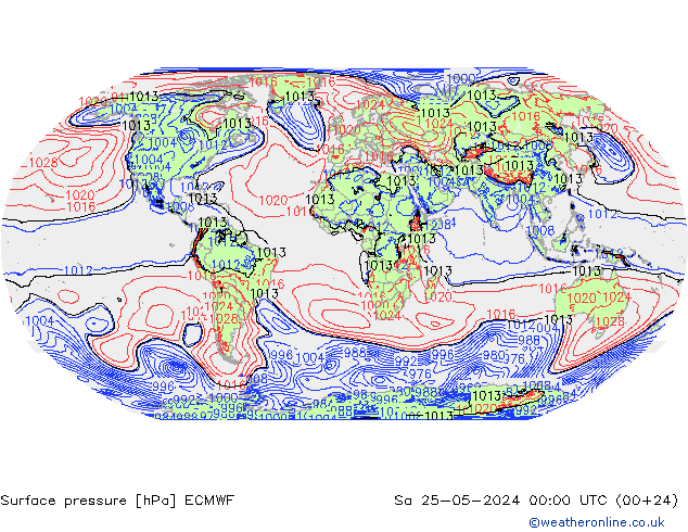 приземное давление ECMWF сб 25.05.2024 00 UTC