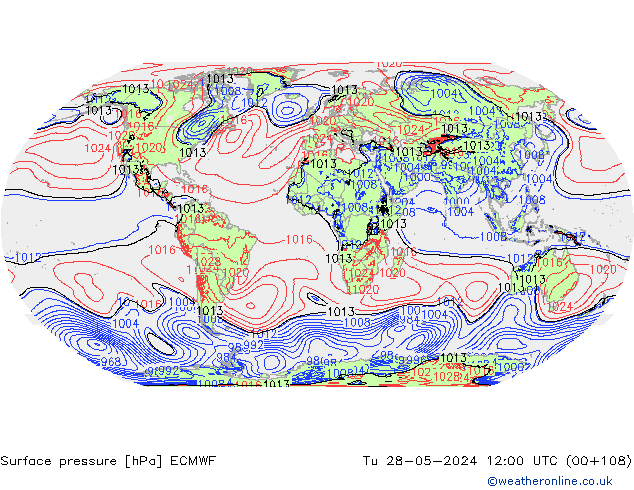 pressão do solo ECMWF Ter 28.05.2024 12 UTC