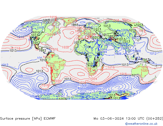 Bodendruck ECMWF Mo 03.06.2024 12 UTC