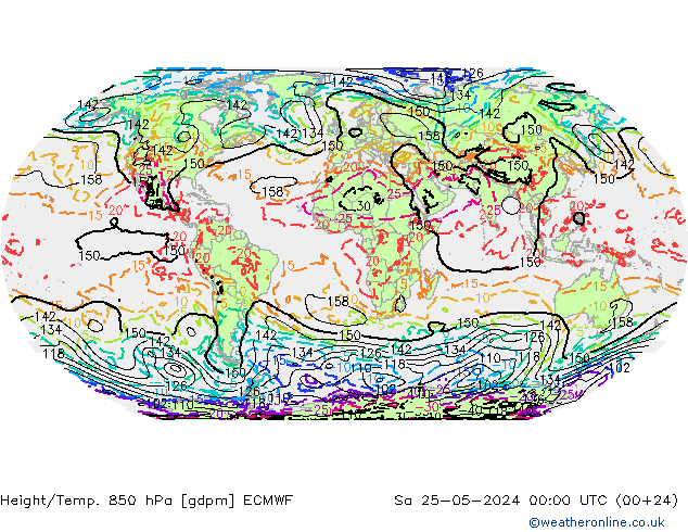 Height/Temp. 850 hPa ECMWF  25.05.2024 00 UTC