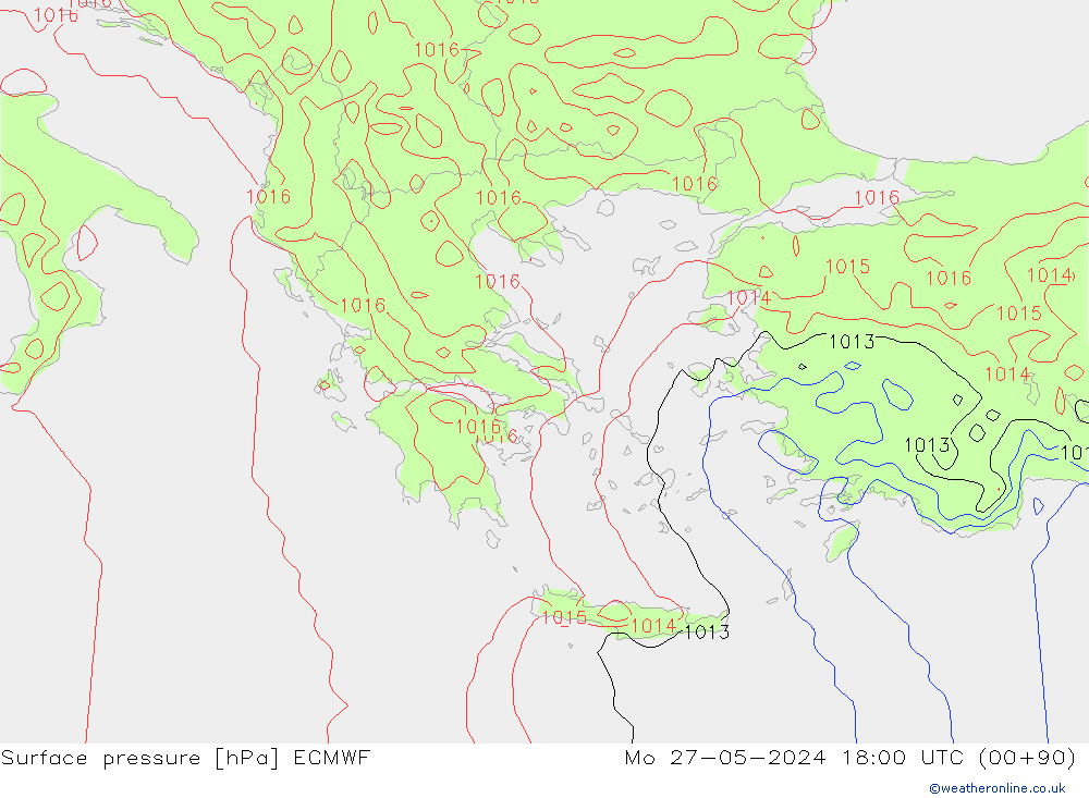 ciśnienie ECMWF pon. 27.05.2024 18 UTC