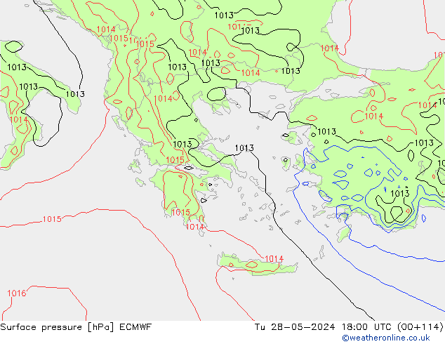 Surface pressure ECMWF Tu 28.05.2024 18 UTC