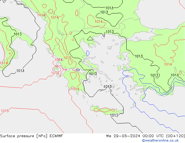 Bodendruck ECMWF Mi 29.05.2024 00 UTC