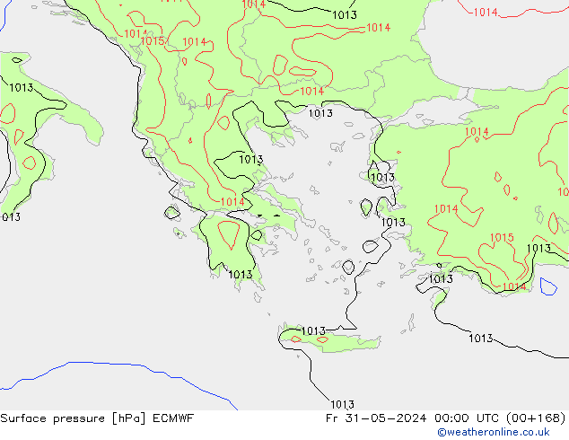 Surface pressure ECMWF Fr 31.05.2024 00 UTC