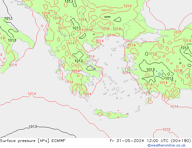 pressão do solo ECMWF Sex 31.05.2024 12 UTC