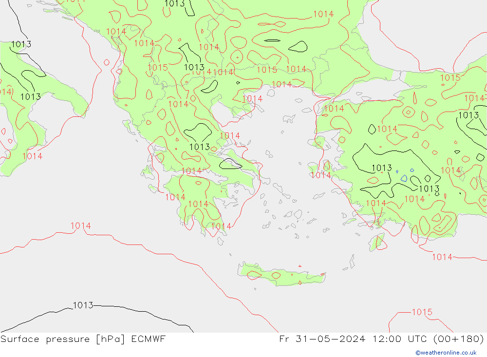 Yer basıncı ECMWF Cu 31.05.2024 12 UTC