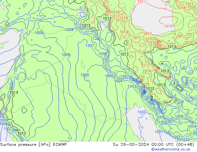 Surface pressure ECMWF Su 26.05.2024 00 UTC