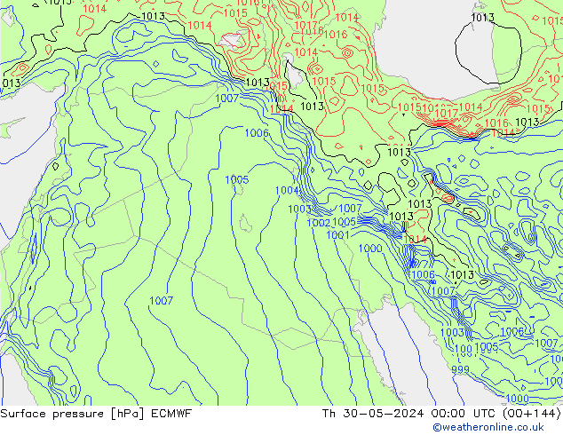 pressão do solo ECMWF Qui 30.05.2024 00 UTC