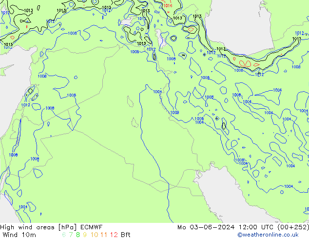 High wind areas ECMWF lun 03.06.2024 12 UTC