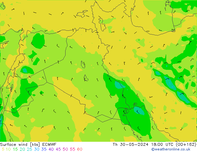 Vent 10 m ECMWF jeu 30.05.2024 18 UTC