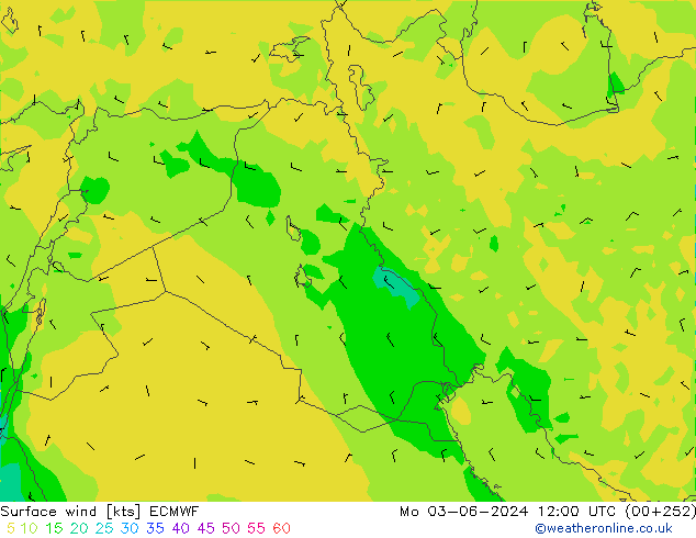 Vent 10 m ECMWF lun 03.06.2024 12 UTC