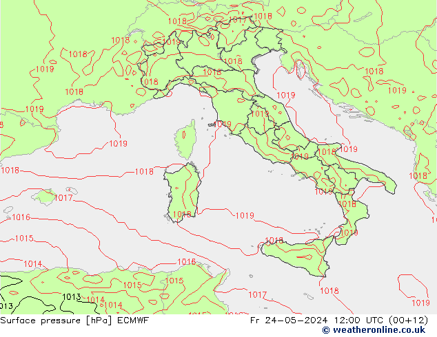 приземное давление ECMWF пт 24.05.2024 12 UTC