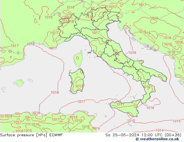 приземное давление ECMWF сб 25.05.2024 12 UTC