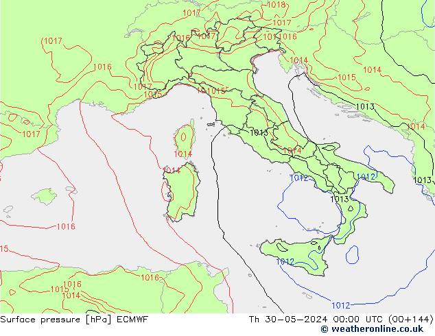 pression de l'air ECMWF jeu 30.05.2024 00 UTC