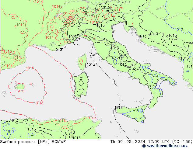 Surface pressure ECMWF Th 30.05.2024 12 UTC