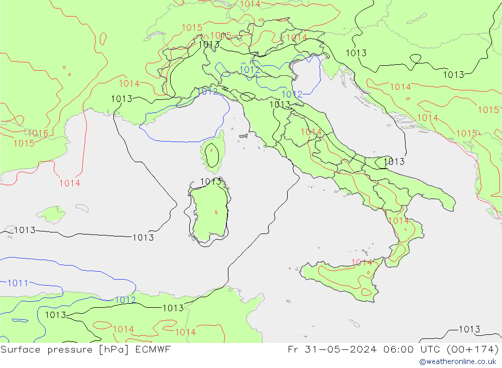 приземное давление ECMWF пт 31.05.2024 06 UTC