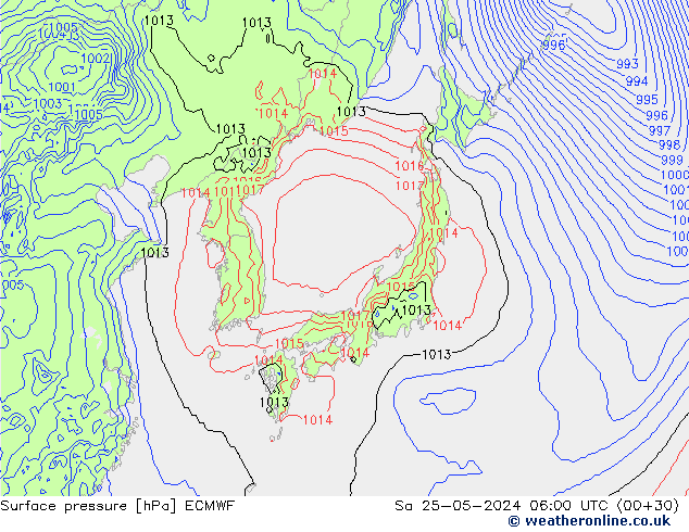 Yer basıncı ECMWF Cts 25.05.2024 06 UTC