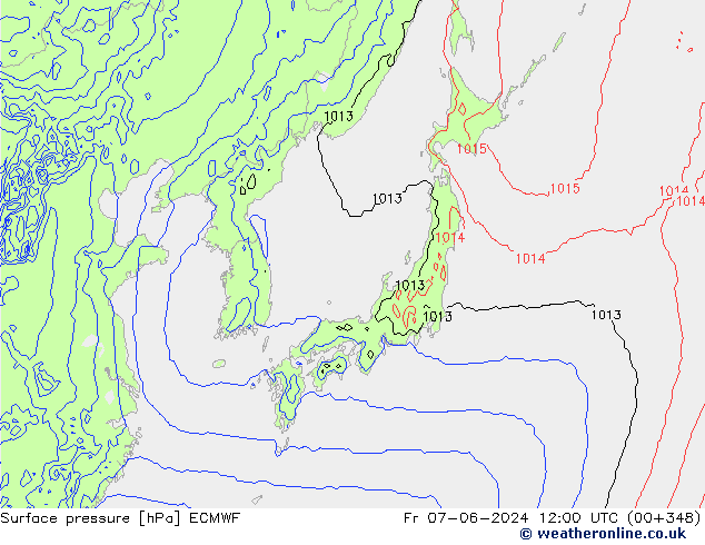 Yer basıncı ECMWF Cu 07.06.2024 12 UTC