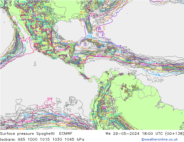 Yer basıncı Spaghetti ECMWF Çar 29.05.2024 18 UTC