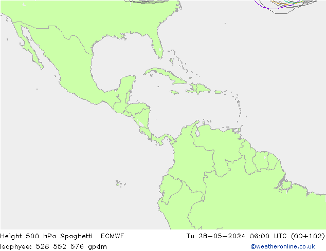 Géop. 500 hPa Spaghetti ECMWF mar 28.05.2024 06 UTC