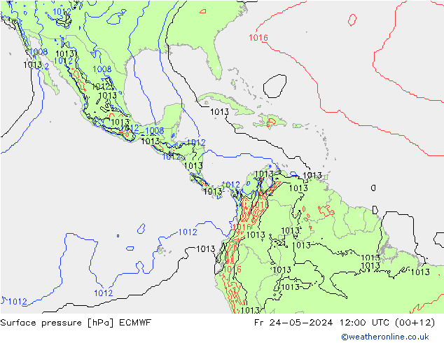 приземное давление ECMWF пт 24.05.2024 12 UTC