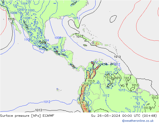 Surface pressure ECMWF Su 26.05.2024 00 UTC