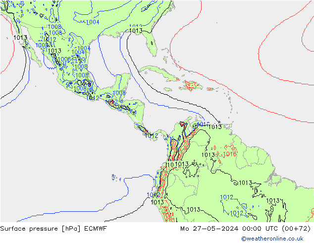 Surface pressure ECMWF Mo 27.05.2024 00 UTC