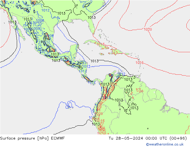 приземное давление ECMWF вт 28.05.2024 00 UTC