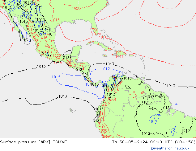 Surface pressure ECMWF Th 30.05.2024 06 UTC