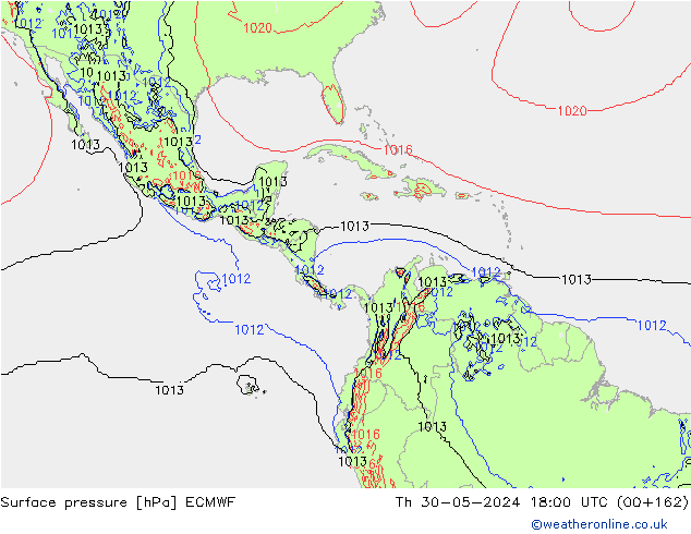 Pressione al suolo ECMWF gio 30.05.2024 18 UTC